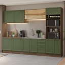 Ver imagem 1 de Armário de Cozinha Completa 310 Cm Vik Madesa 01 Rustic/verde