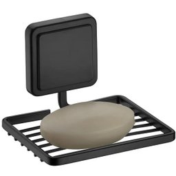 Suporte Porta Sabonete Saboneteira Banheiro Adesivo Future Preto Fosco - 2