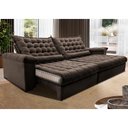 Ver imagem 1 de Sofá Retrátil e Reclinável 2,75m Molas Ensacadas Cama inBox Big Space com Bordado 3D Velusoft