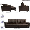 Ver imagem 2 de Sofá Retrátil e Reclinável 2,75m Molas Ensacadas Cama inBox Big Space com Bordado 3D Velusoft