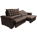 Ver mais imagens de Sofá Retrátil e Reclinável 2,75m Molas Ensacadas Cama inBox Big Space com Bordado 3D Velusoft