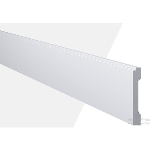 Rodapé de Poliestireno Lambril Liso 10CMX2,44m Rende 2,44 Metros MD10 Gart Branco