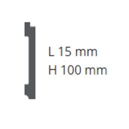 Rodapé de Poliestireno Lambril Liso 10cm x 2,44m Rende 2,44 Metros MD10 Gart - 3