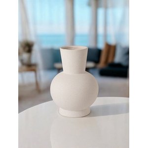Vaso Decorativo Off White Grande em Cerâmica