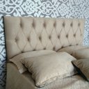 Ver imagem 1 de CABECEIRA Solteiro Capitone Luna Suede Liso Bege 90 X 60 RBL