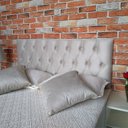Ver imagem 5 de CABECEIRA Solteiro Capitone Luna Suede Liso Bege 90 X 60 RBL