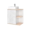 Ver imagem 3 de Gabinete para Banheiro sem Cuba 60cm Báltico Branco/Cristal/Faia