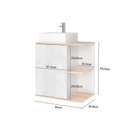 Ver imagem 4 de Gabinete para Banheiro sem Cuba 60cm Báltico Branco/Cristal/Faia