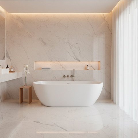 Banheira de Imersão Contemporânea 1,80x80x59 Branco Fosco Pep Baumê