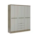Ver imagem 4 de Guarda Roupa 6 Portas e 3 Gavetas Troy 1151 Noce/off White - Carraro