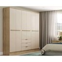 Ver imagem 1 de Guarda Roupa 6 Portas e 3 Gavetas Troy 1151 Noce/off White - Carraro