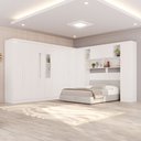 Ver imagem 1 de Guarda-Roupa Casal Modulado Portofino 13 Portas 4 Gavetas com Espelho Branco - Pnr Móveis