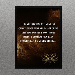 Quadro Lei da Atração - Cocriação Dinheiro 45x34cm - com Vidro:madeira Branca - 1