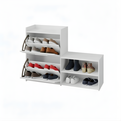 Sapateira Daniela 114cm Organizador de Calçados MDP 6 Pés Quarto Closet Hall - Branco