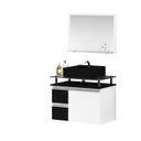 Ver imagem 2 de Conjunto Gabinete Banheiro Diamante 60cm Mdf + Espelheira + Cuba