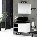 Ver imagem 3 de Conjunto Gabinete Banheiro Diamante 60cm Mdf + Espelheira + Cuba