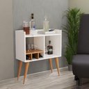 Ver imagem 1 de Aparador Retrô Porta Bebidas e Decoração Sala de Estar Branco
