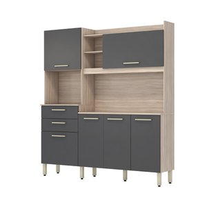 Cozinha Compacta 6 Portas 2 Gavetas Select Demóbile Avena/grafito