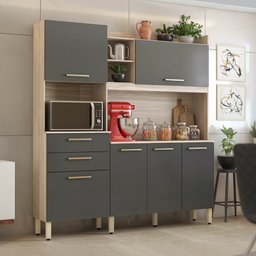 Cozinha Compacta 6 Portas 2 Gavetas Select Demóbile Avena/grafito - 2