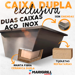 Kit Braseiro Inox 60x50 + Tampa + Grill Giratório 4 Espetos Adicionar Aos Favoritos - 8