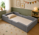 Ver imagem 1 de Cama Infantil Solteiro Acolchoada com Proteção Lateral com Colchão Incluso 188x88