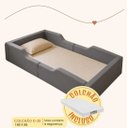 Ver imagem 2 de Cama Infantil Solteiro Acolchoada com Proteção Lateral com Colchão Incluso 188x88