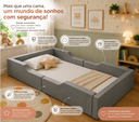 Ver imagem 4 de Cama Infantil Solteiro Acolchoada com Proteção Lateral com Colchão Incluso 188x88
