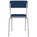 Ver mais imagens de Kit 02 Cadeiras Estofada para Sala de Jantar Sense Branco C01 Linho Azul Escuro - Lyam Decor