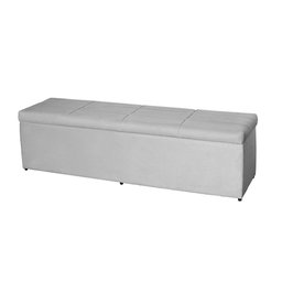 Baú Raissa 100Cm Calçadeira Estofada Suede Branco - 2