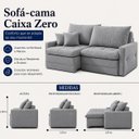 Ver imagem 3 de Sofá Cristal Caixa Zero 260cm - Cinza