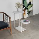 Ver imagem 1 de Mesa de Apoio Ferro Branco Tampo Redondo Branco Cibele