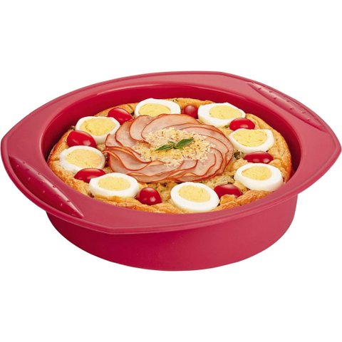 Assadeira Redonda de Silicone Não Gruda para Bolos e Tortas