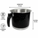 Ver imagem 4 de Kit Canecão Fervedor Leiteira Preto Alumínio 14 a 18cm