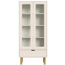 Ver imagem 2 de Cristaleira para Sala de Jantar 2 Portas Vidro 1 Gaveta Nordic A03 Off White Roble - Lyam Decor