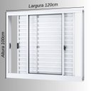 Ver imagem 4 de Janela de Alumínio Veneziana de Correr Lateral 3 Folhas Móveis 100x120cm Riobras