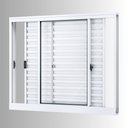 Ver imagem 3 de Janela de Alumínio Veneziana de Correr Lateral 3 Folhas Móveis 100x120cm Riobras