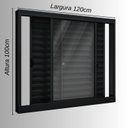 Ver imagem 2 de Janela de Alumínio Veneziana de Correr Lateral 3 Folhas Móveis 100x120cm Riobras