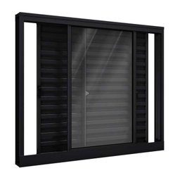 Janela de Alumínio Veneziana de Correr Lateral 3 Folhas Móveis 100x120cm Riobras - 1 Janela de Alumínio Veneziana de Correr Lateral 3 Folhas Móveis 100x120cm Riobras - 1