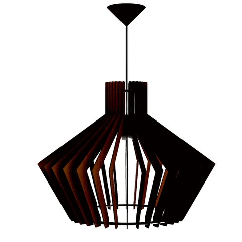 Luminária Teto tipo Pendente CRISTAL MDF Completa -:Preta