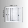 Janela de Alumínio Veneziana de Correr Lateral 3 Folhas Móveis 100x150cm Riobras - 8