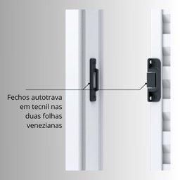 Janela de Alumínio Veneziana de Correr Lateral 3 Folhas Móveis 100x150cm Riobras - 6