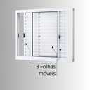 Ver mais imagens de Janela de Alumínio Veneziana de Correr Lateral 3 Folhas Móveis 100x150cm Riobras