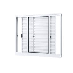 Janela de Alumínio Veneziana de Correr Lateral 3 Folhas Móveis 100x150cm Riobras - 1
