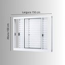 Ver imagem 2 de Janela de Alumínio Veneziana de Correr Lateral 3 Folhas Móveis 100x150cm Riobras