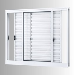 Janela de Alumínio Veneziana de Correr Lateral 3 Folhas Móveis 100x150cm Riobras - 2