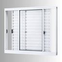Ver imagem 3 de Janela de Alumínio Veneziana de Correr Lateral 3 Folhas Móveis 100x150cm Riobras