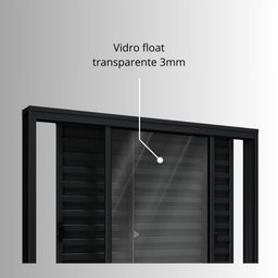 Janela de Alumínio Veneziana de Correr Lateral 3 Folhas Móveis 100x150cm Riobras - 5