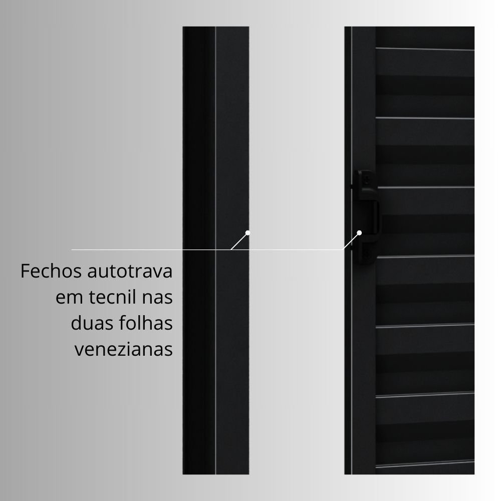 Janela de Alumínio Veneziana de Correr Lateral 3 Folhas Móveis 100x150cm Riobras - 3