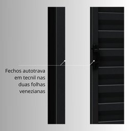 Janela de Alumínio Veneziana de Correr Lateral 3 Folhas Móveis 100x150cm Riobras - 3