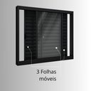 Ver imagem 4 de Janela de Alumínio Veneziana de Correr Lateral 3 Folhas Móveis 100x150cm Riobras